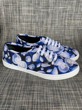 Vans Authentic Lo Pro Digi Jellyfish Navy White Canvas Sneakers Unisex Women’s 8